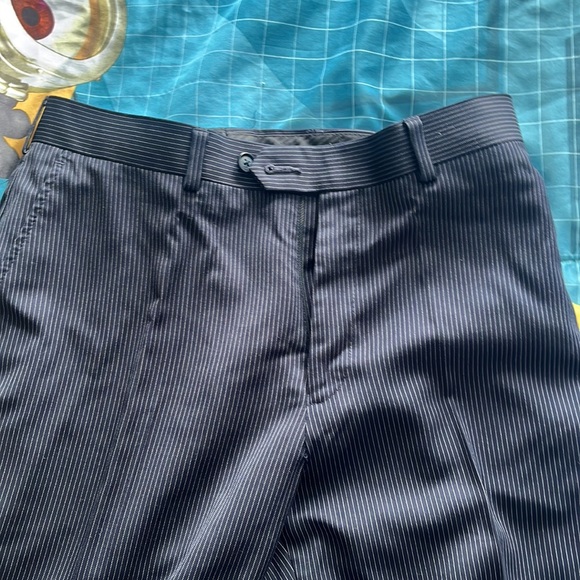 Michael Kors Navy pin stripe suit: jacket (12H) and pant (12H/ 29.5”) - Picture 4 of 5